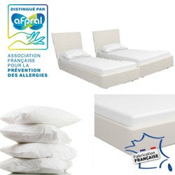 Housses de matelas anti acarien, Kit complet - 2 Lits jumeaux  - L : 2*90cm